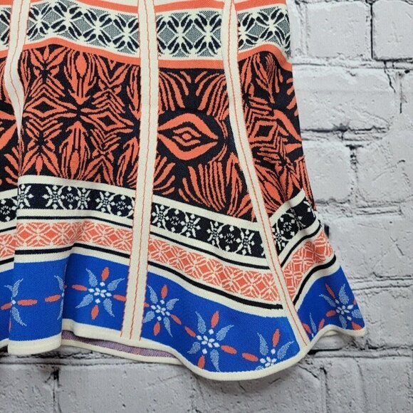 Diane Von Furstenberg Samara Desert Bands Printed Skirt Size Petite - Picture 5 of 15